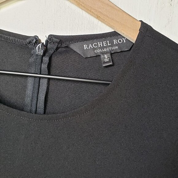 Rachel Roy‎ Collection Long Sleeve Midi Dress S Bonded Hem Black - Picture 7 of 14